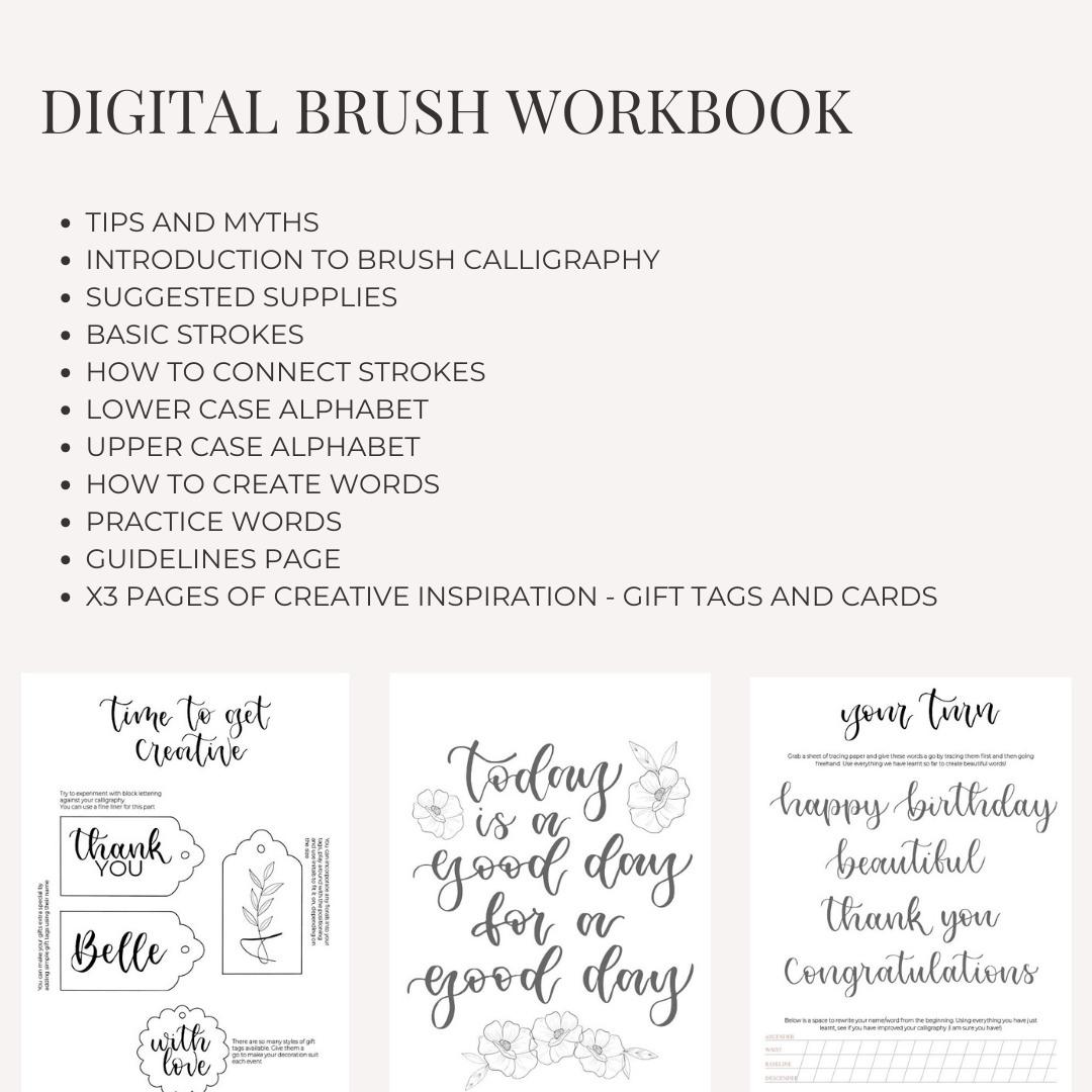 Digital Brush Calligraphy Workbook