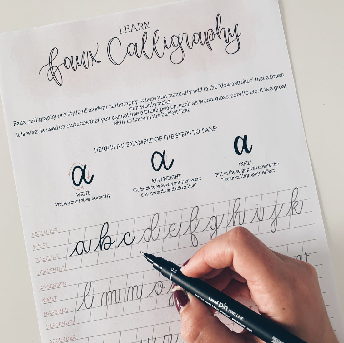 Modern Calligraphy: Learn Faux Calligraphy (+ FREE worksheet)