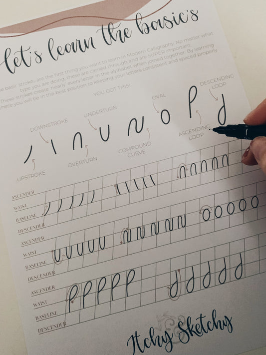 Modern Calligraphy: Learn the basics (+ FREE worksheet)