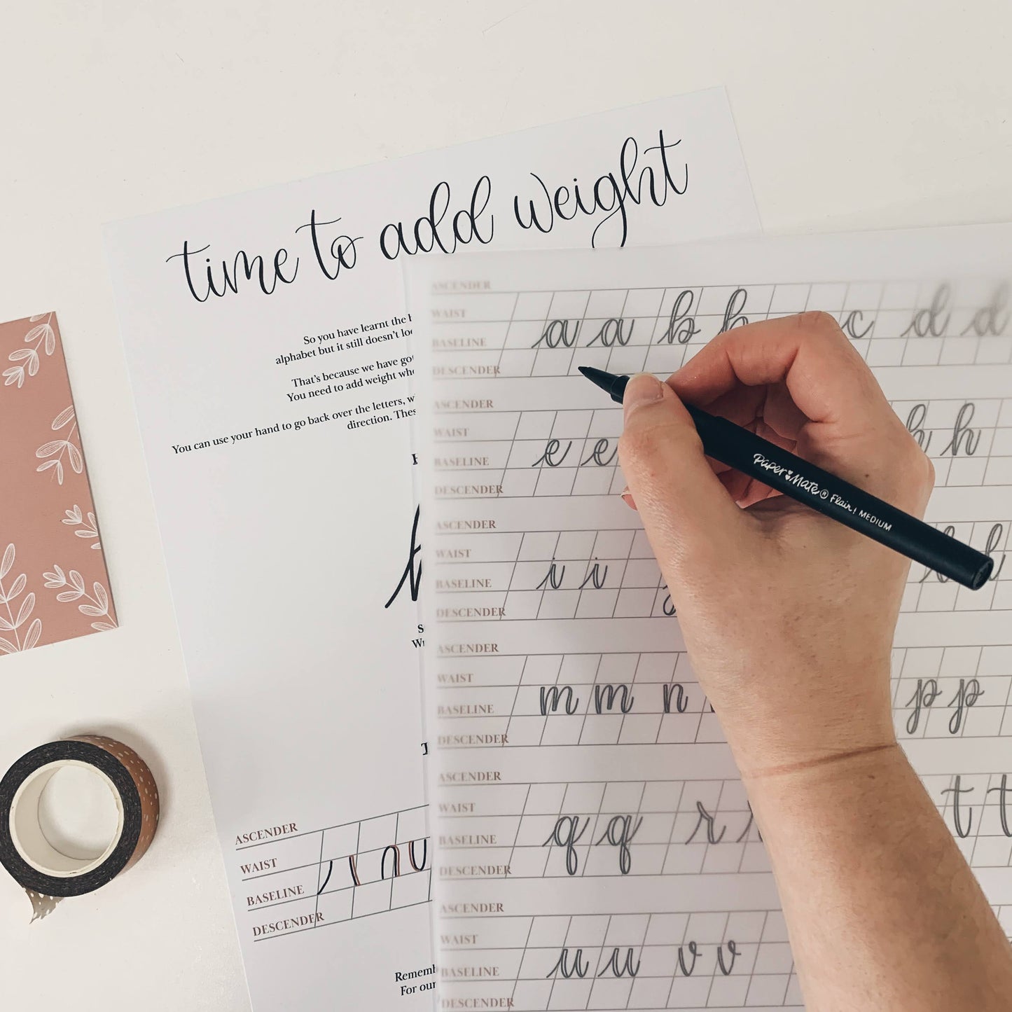 Beginners Faux Calligraphy Workbook Kit