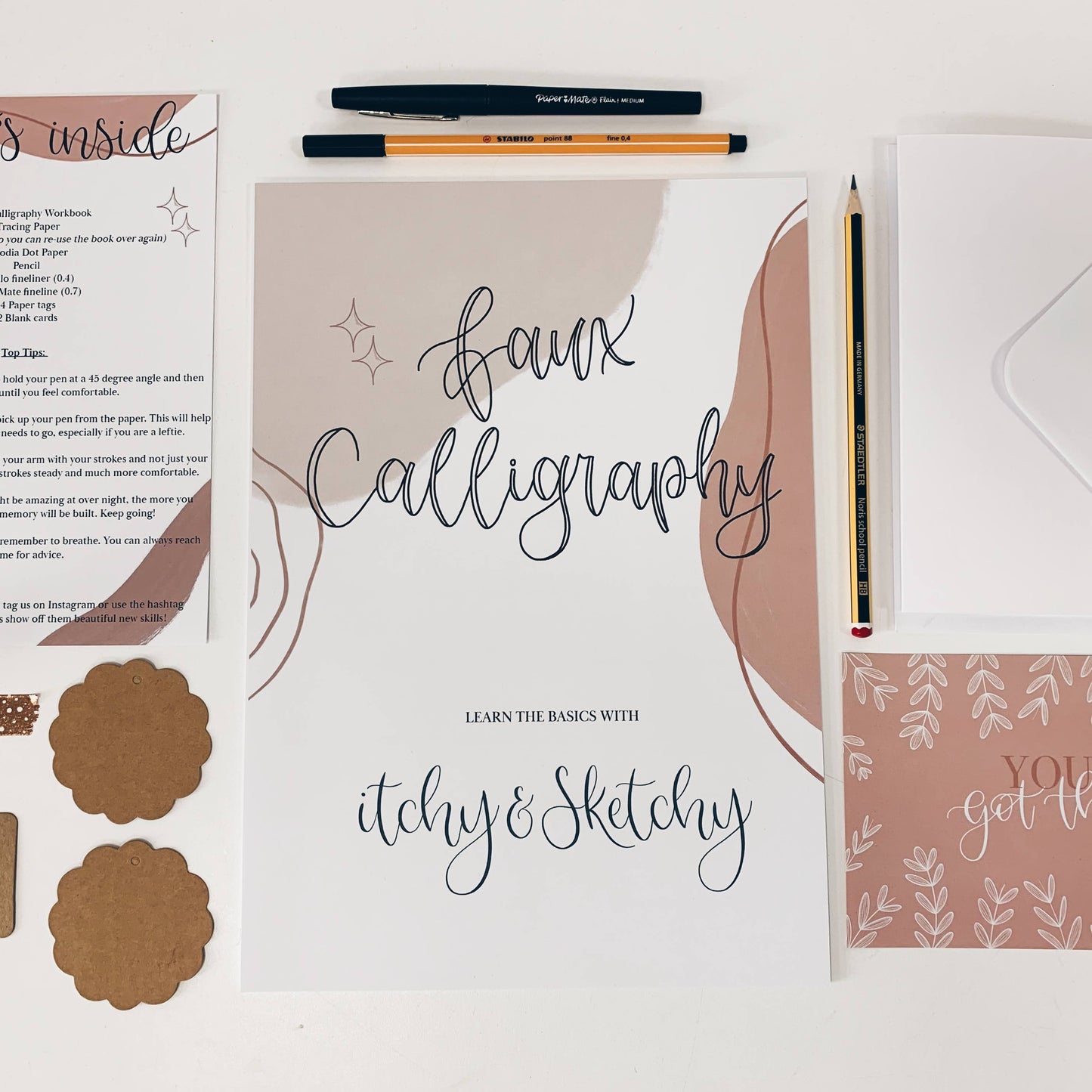 Beginners Faux Calligraphy Workbook Kit